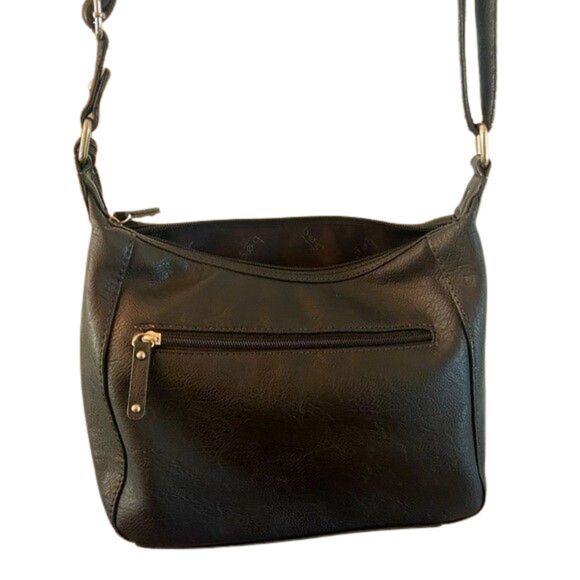 BOC Brown Crossbody Bag w/ Built-In Phone Charger USB Pocket Pre-Owned - Picture 4 of 5